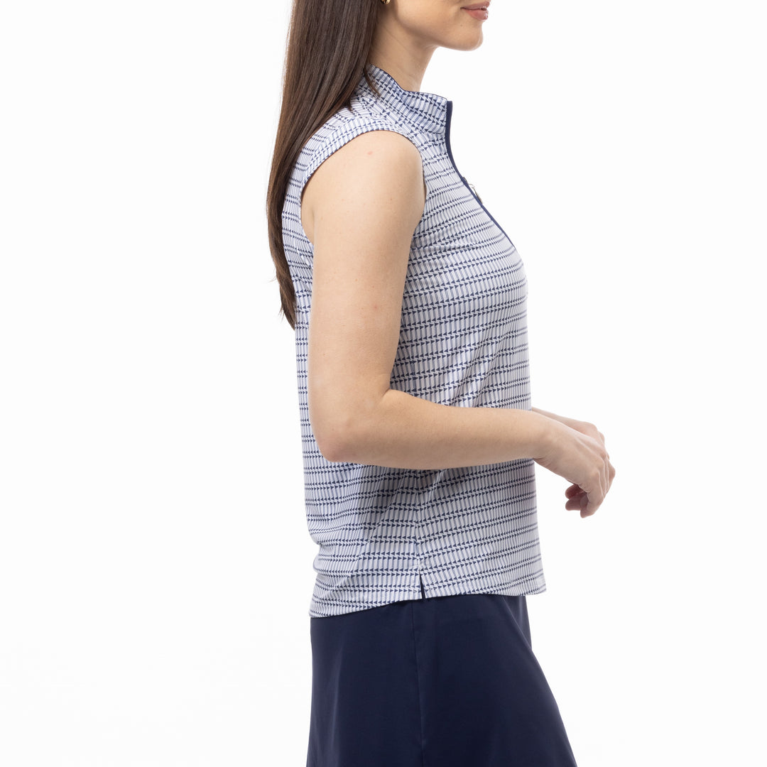 SanSoleil Mastermind Navy SolCool Sleeveless Mock