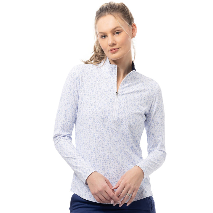 Light and breathable long sleeve top with all-over trophy