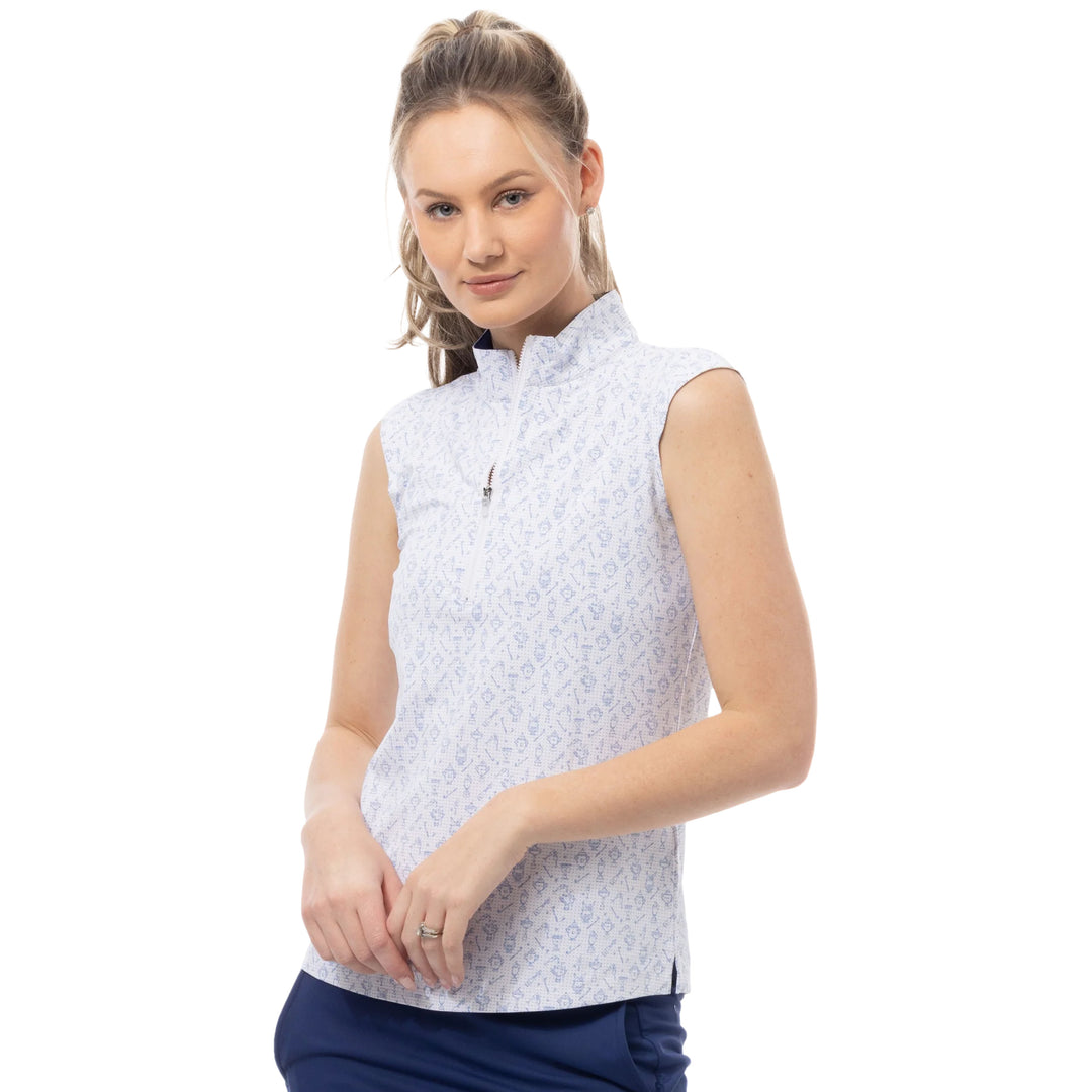 SanSoleil SolAir Cool Winners Cup Ultra-Mesh Sleeveless Zip Mock