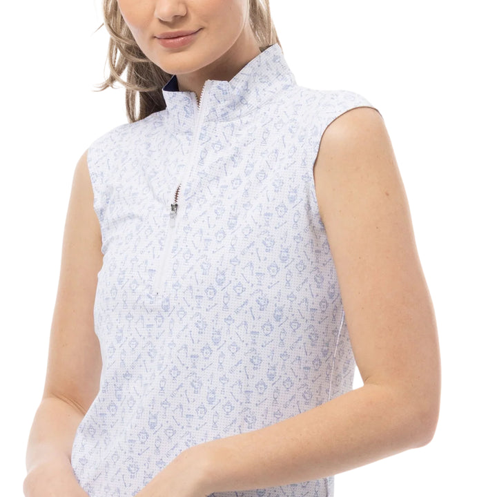 SanSoleil SolAir Cool Winners Cup Ultra-Mesh Sleeveless Zip Mock