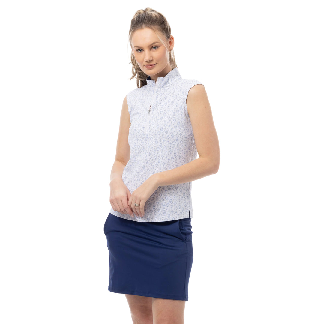 SanSoleil SolAir Cool Winners Cup Ultra-Mesh Sleeveless Zip Mock