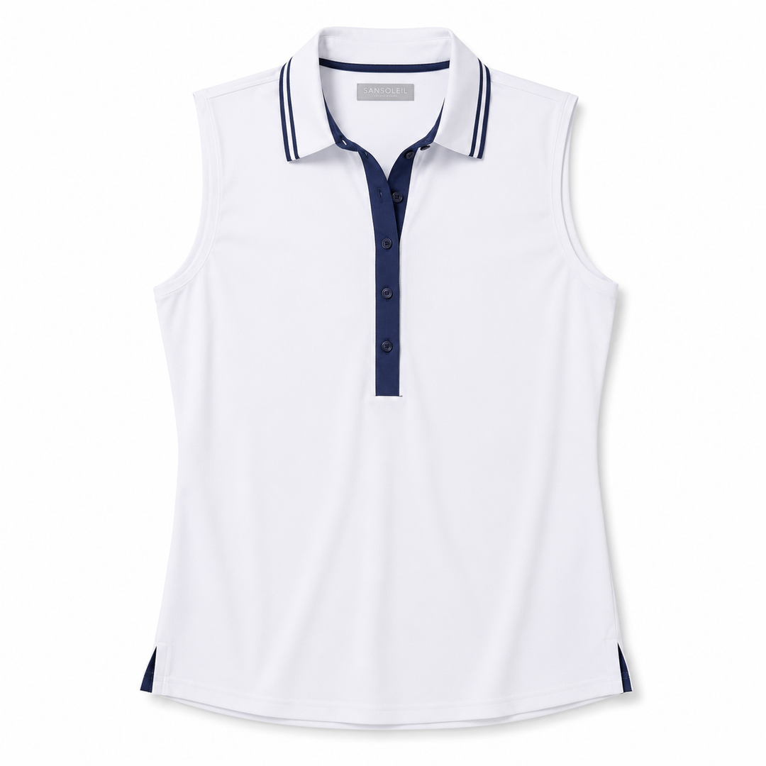 SanSoleil Tipped SolairCool Solid Sleeveless Polo [2026]