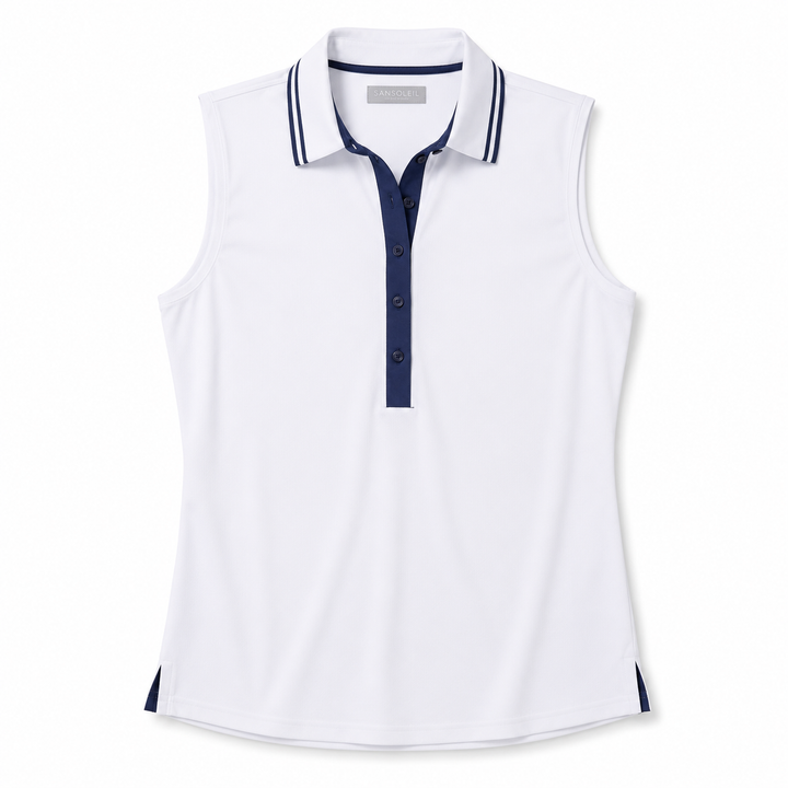 SanSoleil Tipped SolairCool Solid Sleeveless Polo [2026]
