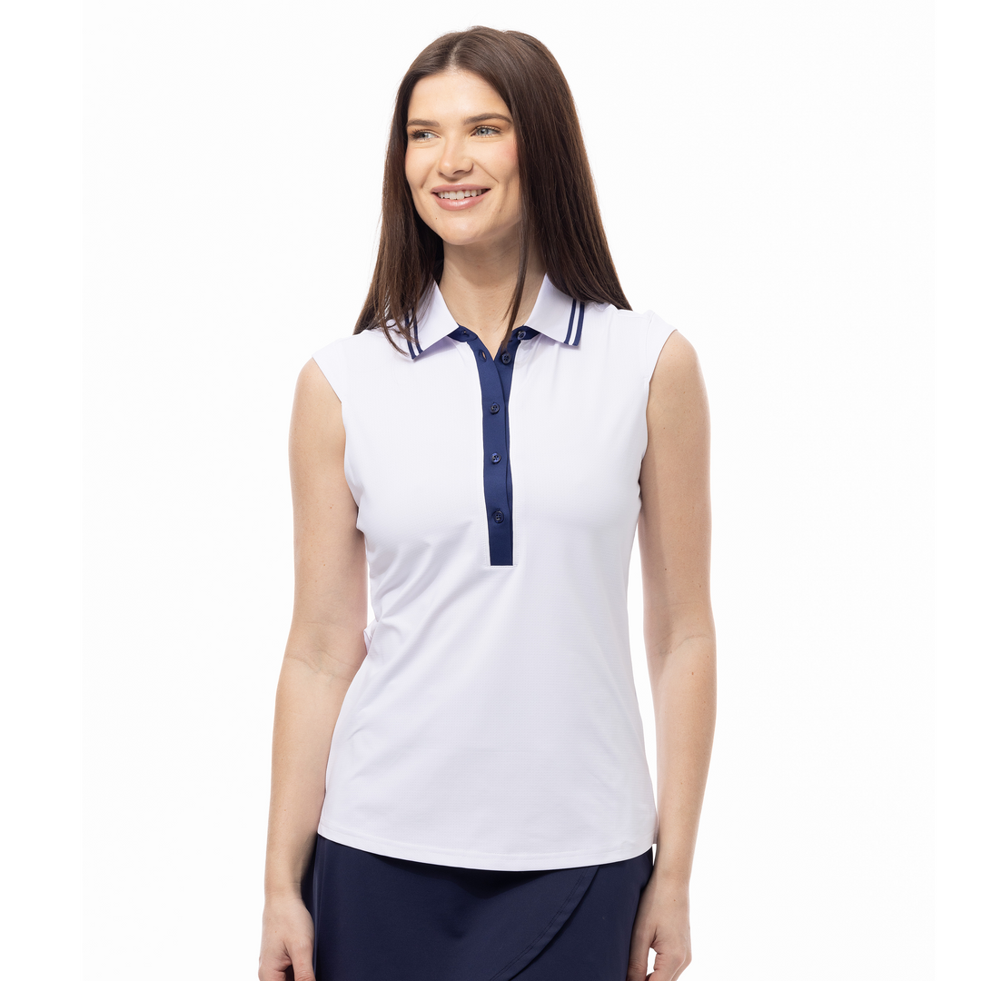 SanSoleil Tipped SolairCool Solid Sleeveless Polo [2026]