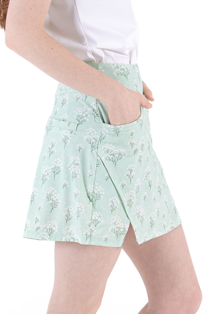 Foray Golf Misty Jade Notch Hem Skort