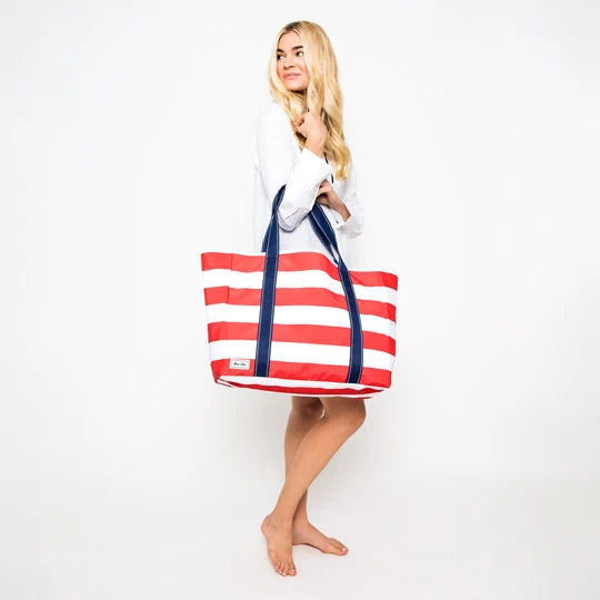Ame &amp; Lulu Classic Sun &amp; Sea Stripe Nylon Tote