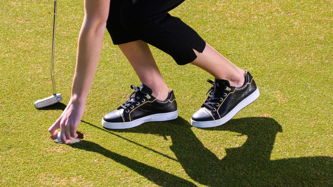 Royal Albartross Buckingham Golf Shoe - Black Croc