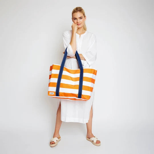 Ame &amp; Lulu Classic Sun &amp; Sea Stripe Nylon Tote