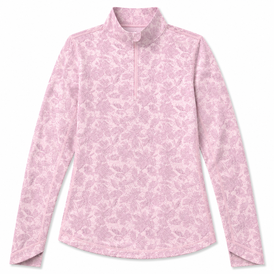 Callaway Abstract Floral Long Sleeve UV Mock