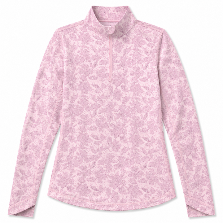 Callaway Abstract Floral Long Sleeve UV Mock