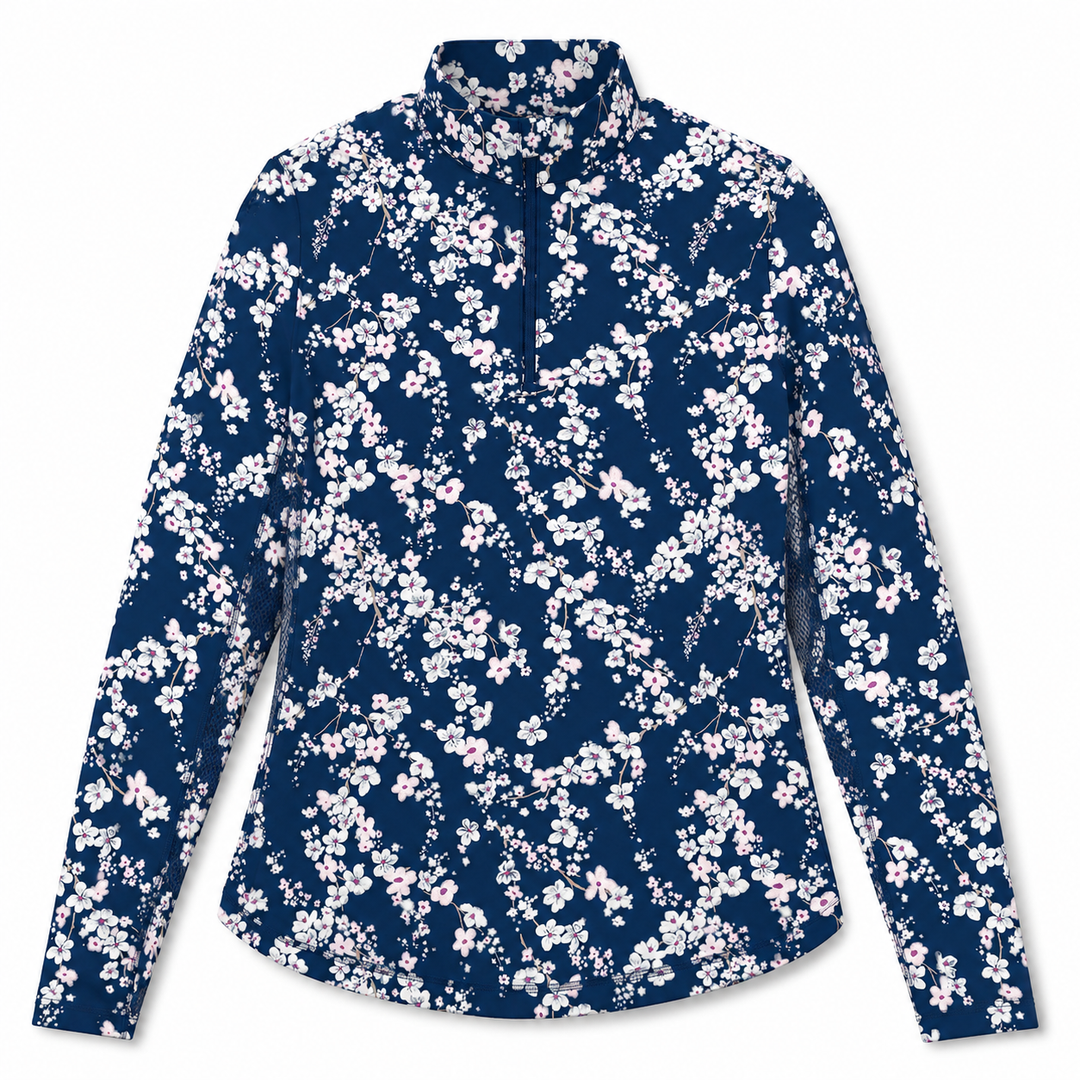 Callaway Snowy Floral Long Sleeve UV Mock