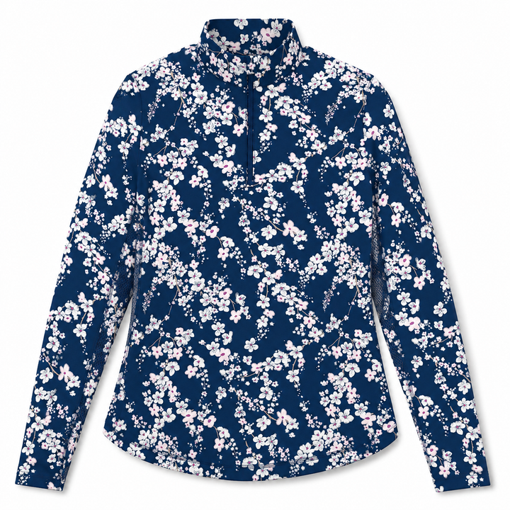 Callaway Snowy Floral Long Sleeve UV Mock