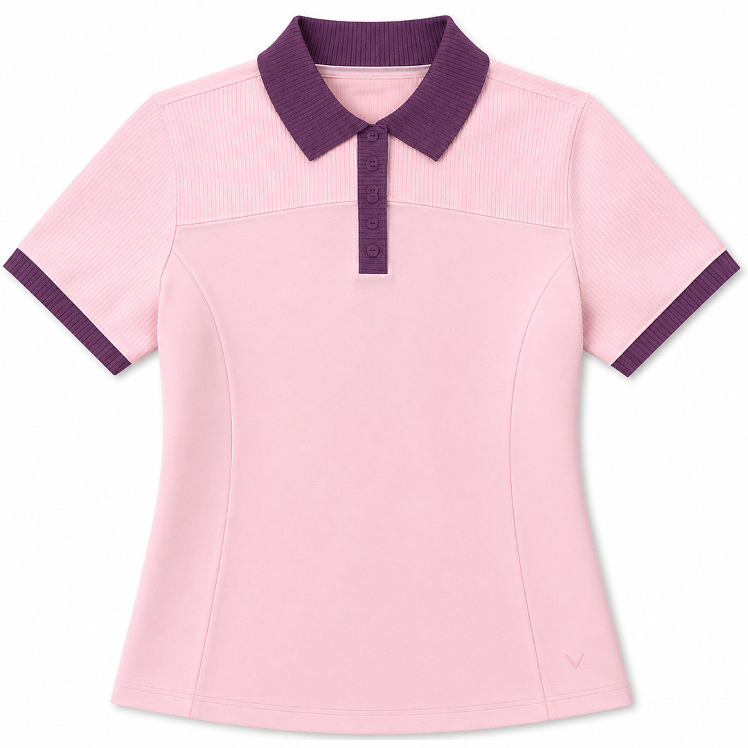 Callaway Colorblock Short Sleeve Rib Polo