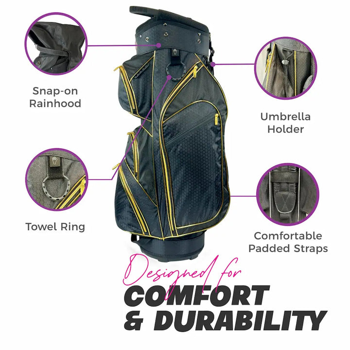 Taboo Fashions Black/Gold 14-Way Lightweight Cart Bag