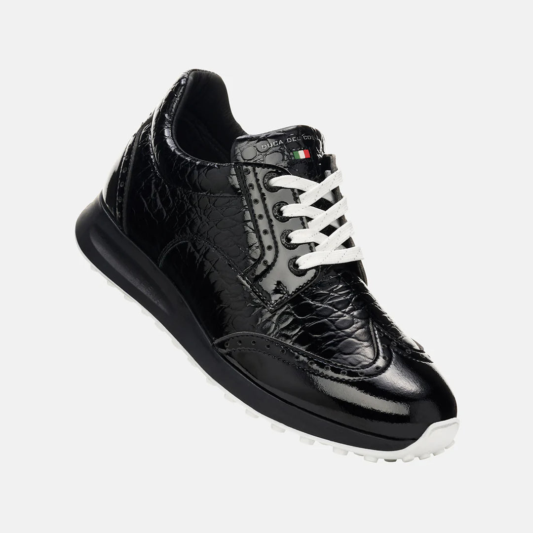 Duca Del Cosma Bellezza 2 Black Croc Golf Shoe
