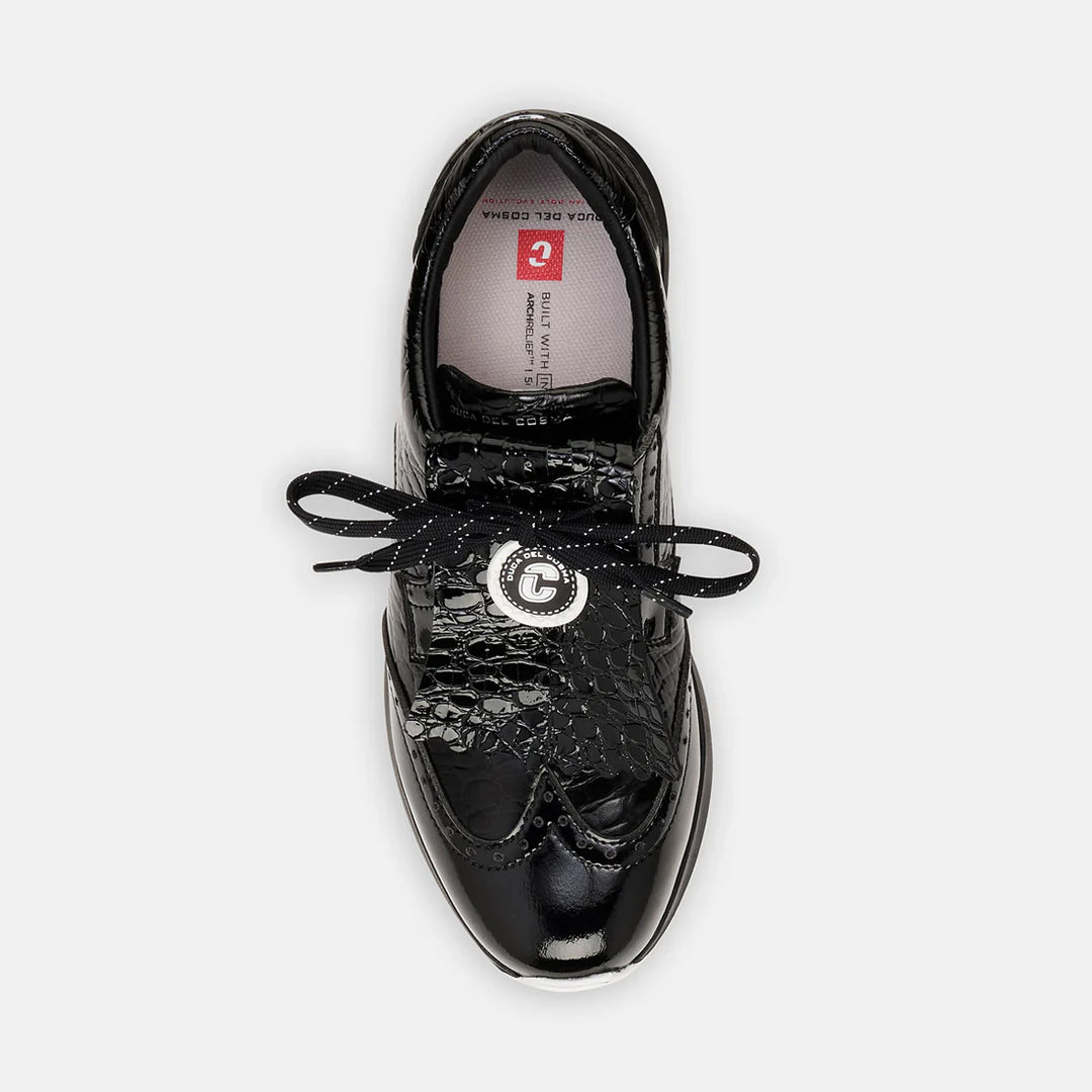 Duca Del Cosma Bellezza 2 Black Croc Golf Shoe