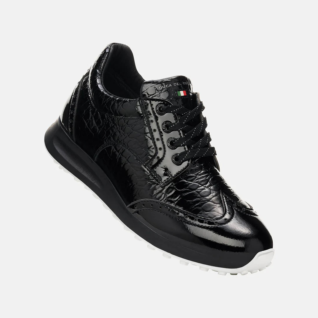 Duca Del Cosma Bellezza 2 Black Croc Golf Shoe