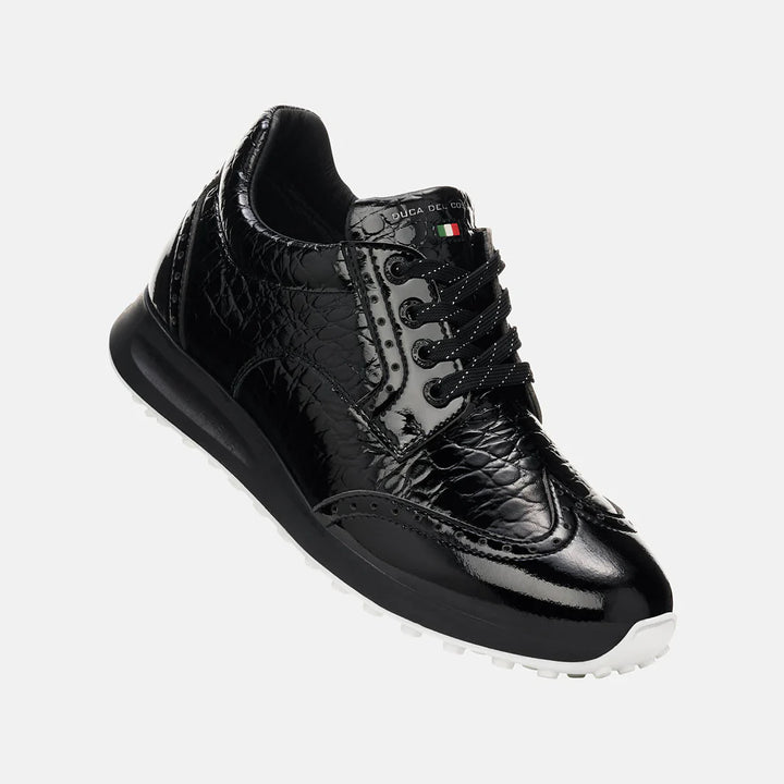 Duca Del Cosma Bellezza 2 Black Croc Golf Shoe