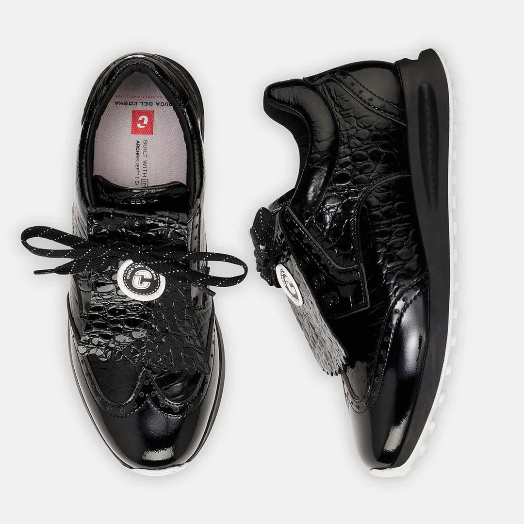 Duca Del Cosma Bellezza 2 Black Croc Golf Shoe