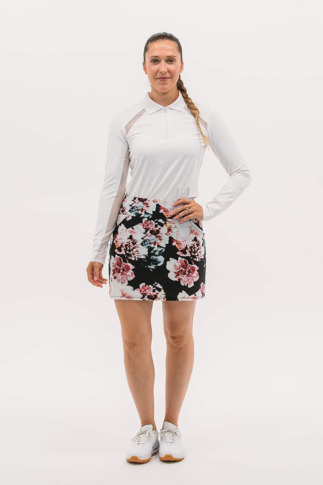 Foray Golf Mesh Inset Long Sleeve Polo