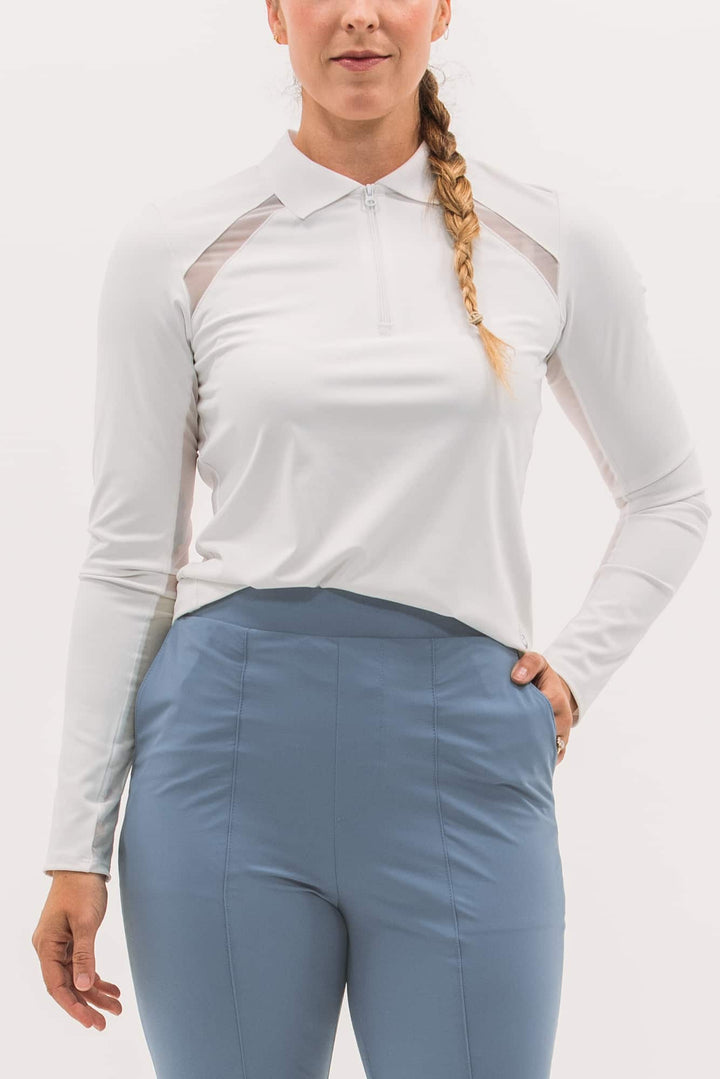 Foray Golf Mesh Inset Long Sleeve Polo