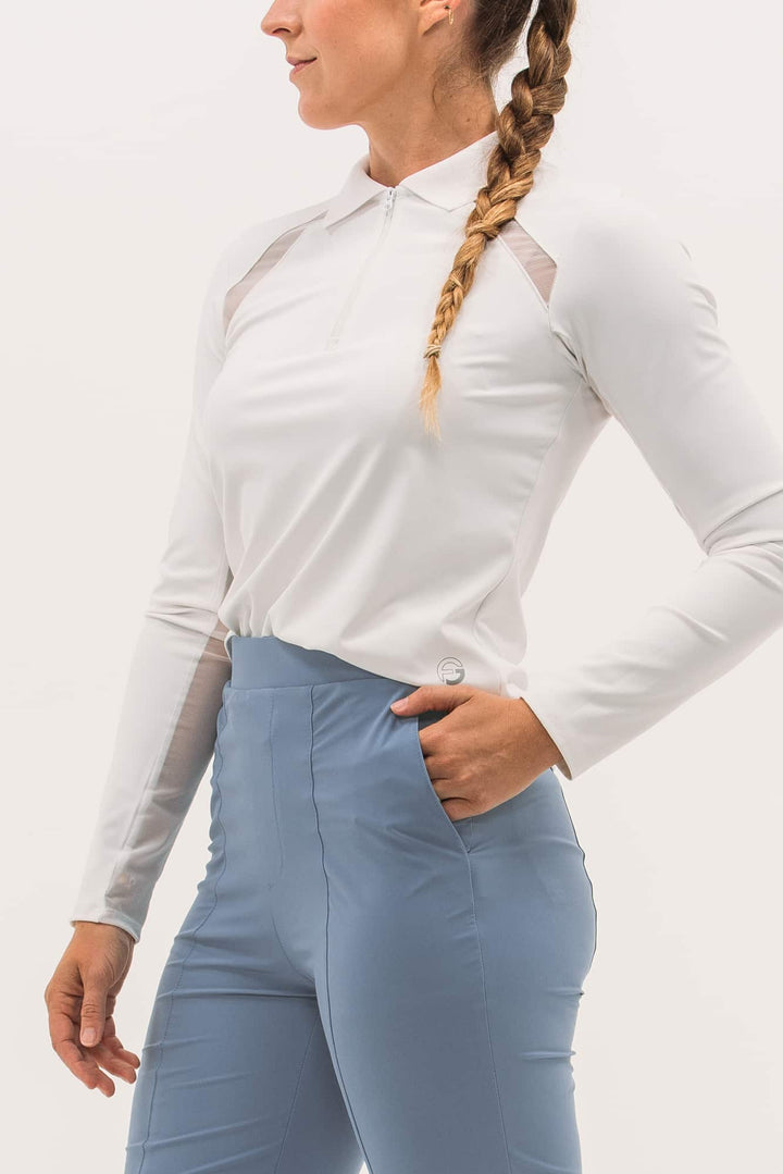 Foray Golf Mesh Inset Long Sleeve Polo