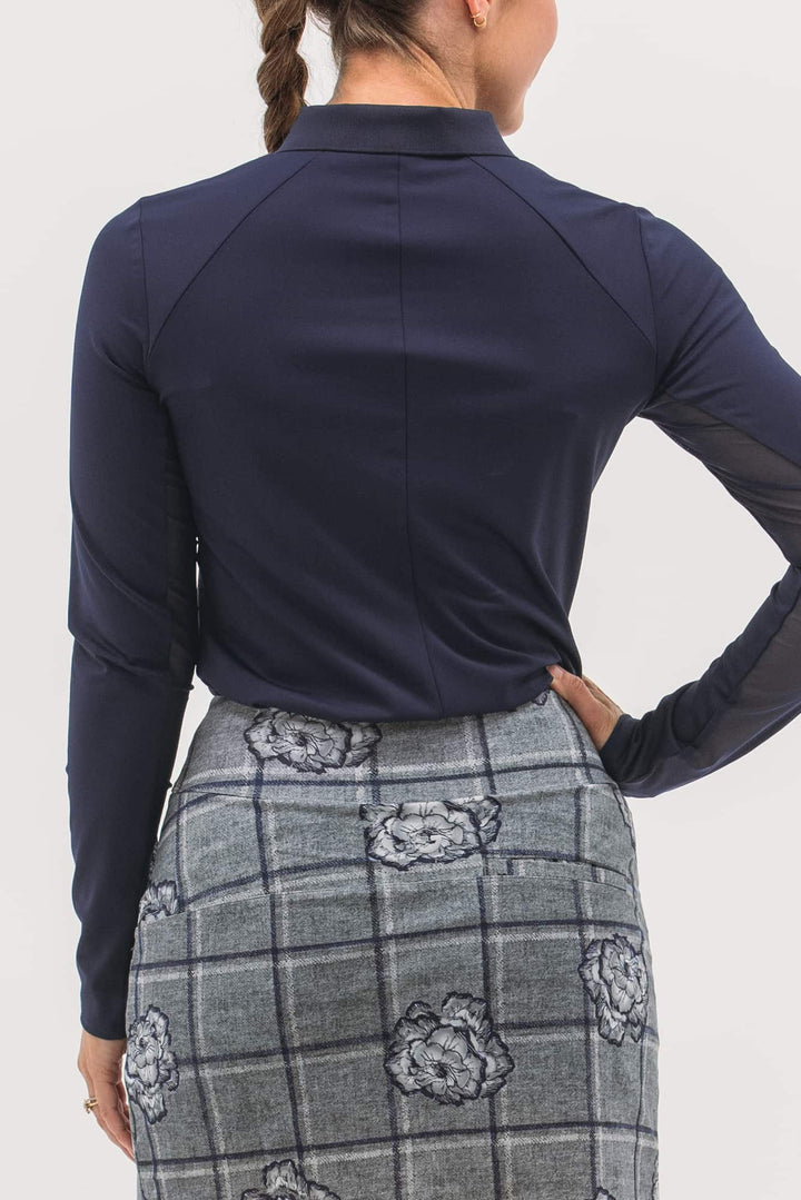 Foray Golf Mesh Inset Long Sleeve Polo