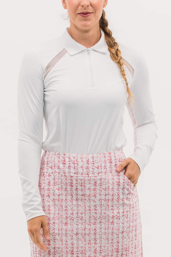 Foray Golf Mesh Inset Long Sleeve Polo