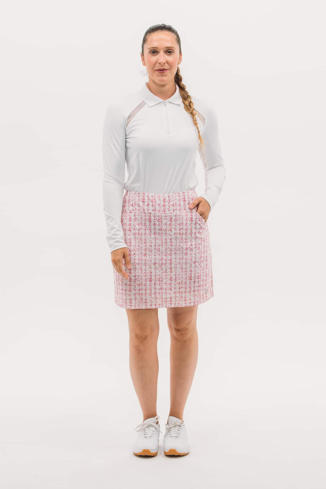 Foray Golf Mesh Inset Long Sleeve Polo