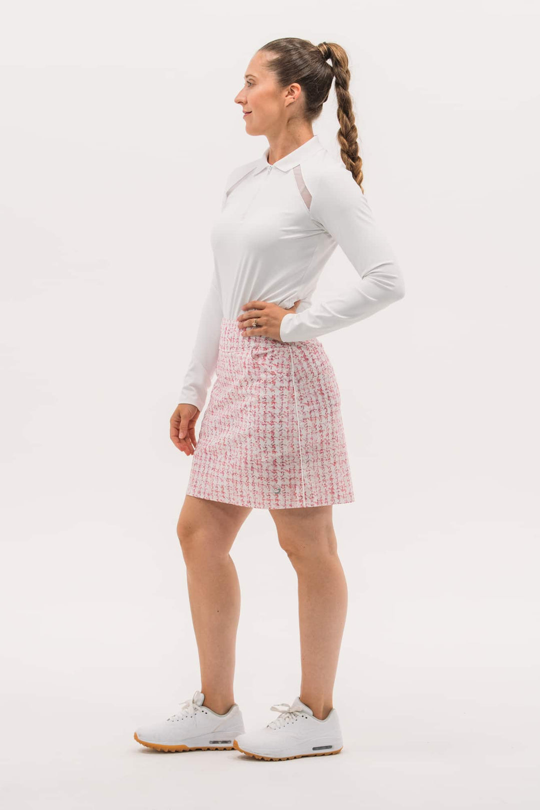 Foray Golf Mesh Inset Long Sleeve Polo