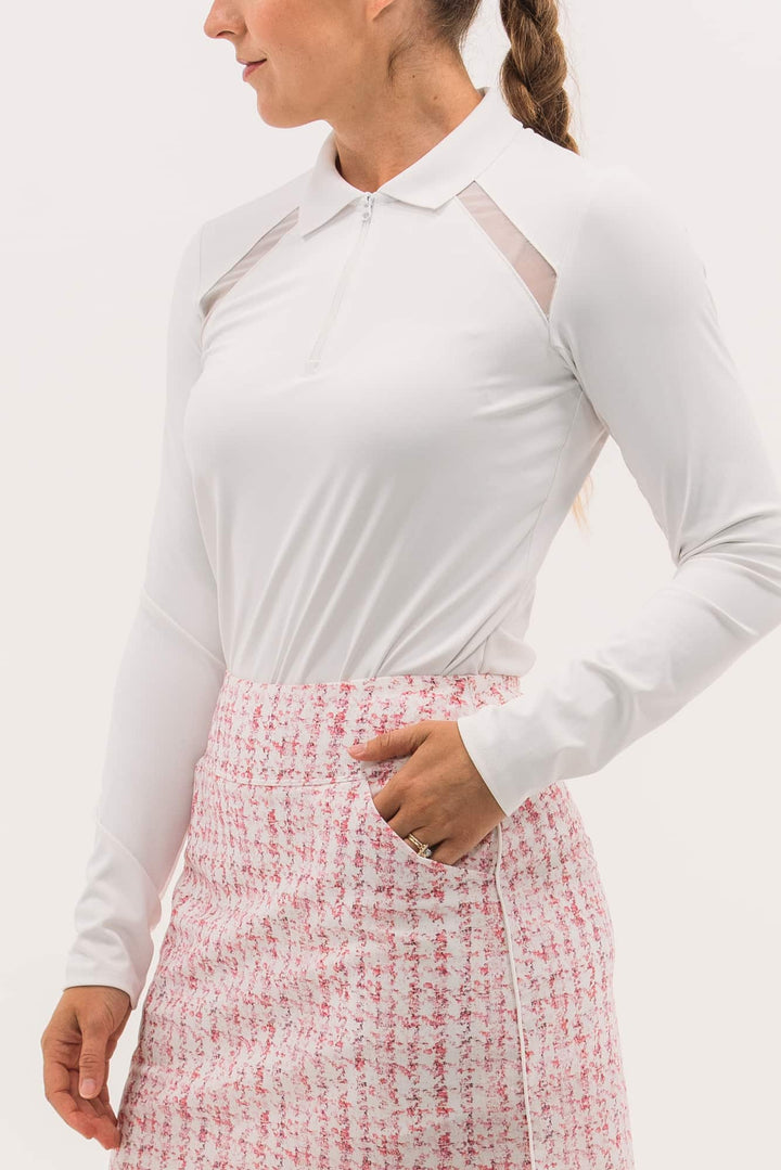Foray Golf Mesh Inset Long Sleeve Polo