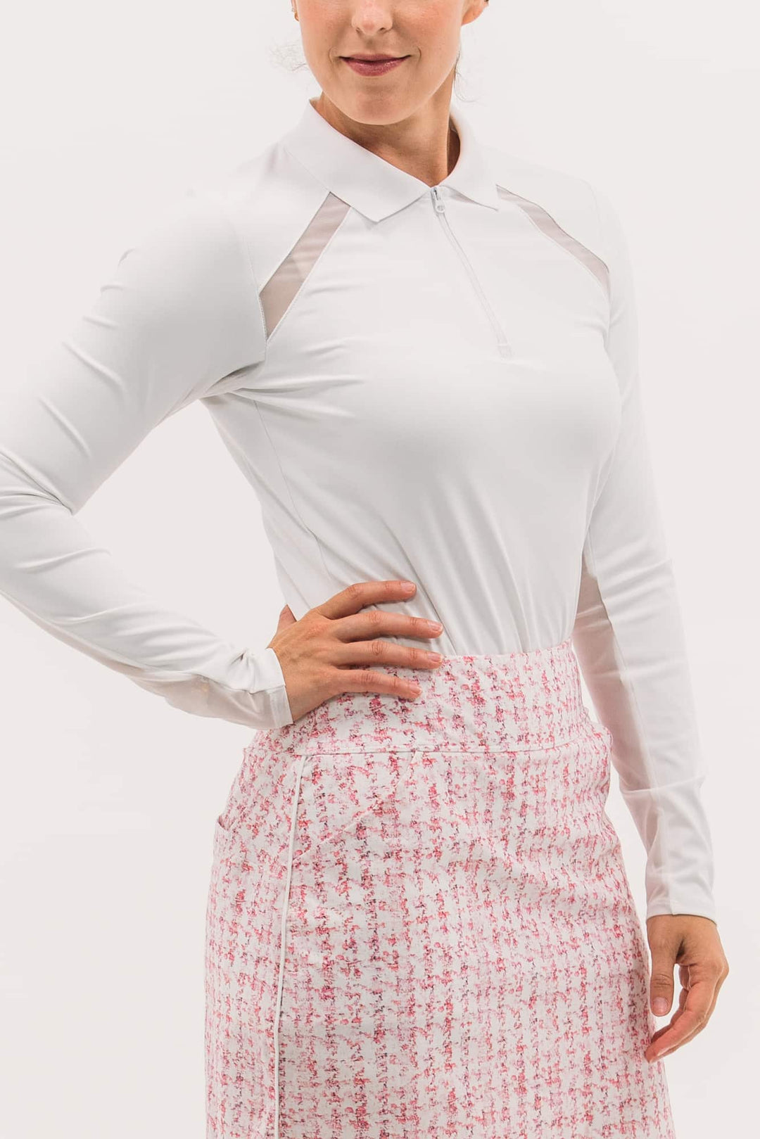 Foray Golf Mesh Inset Long Sleeve Polo