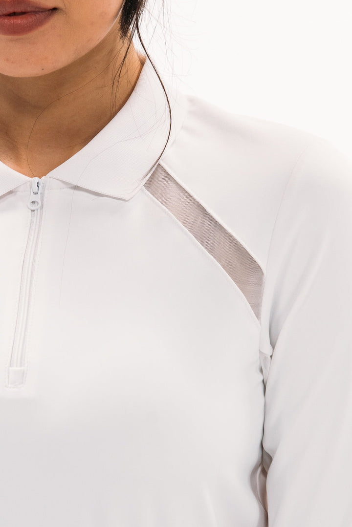 Foray Golf Mesh Inset Long Sleeve Polo