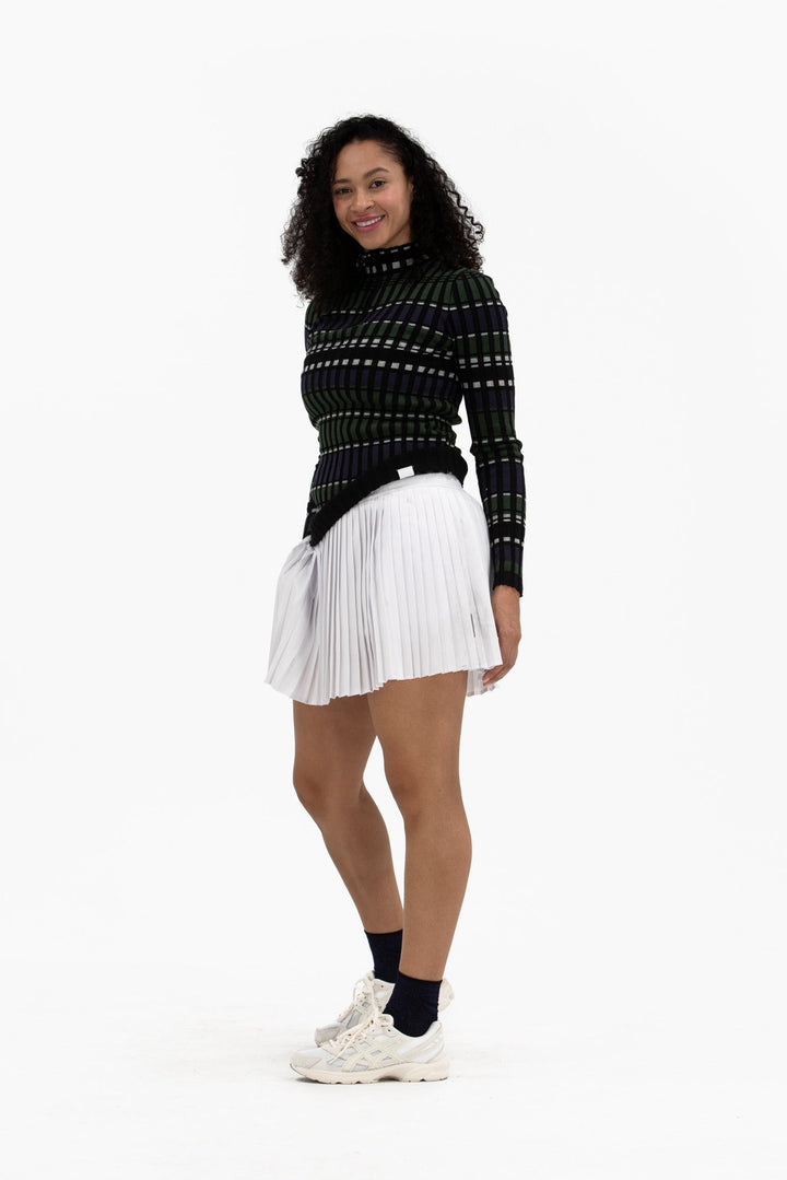 Foray Golf Rib Navy/Green Stripe Quarter Zip