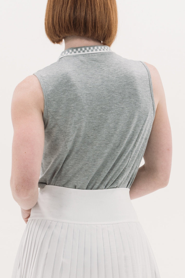Foray Golf Grey Melange Zip Polo
