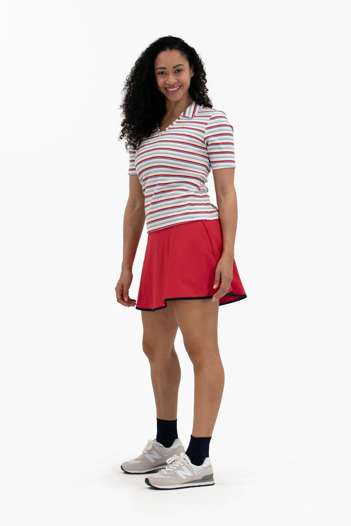 Foray Golf Red/Navy Flare 15.5" Skort