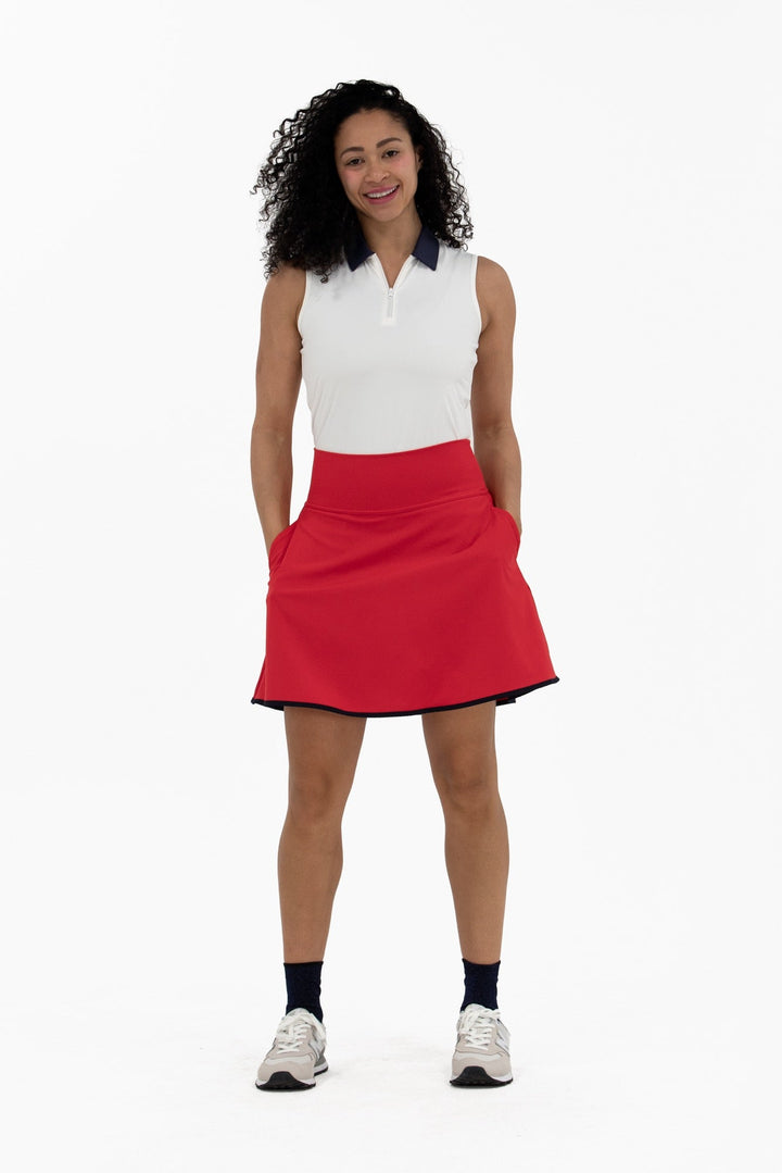 Foray Golf Red/Navy Flare 15.5" Skort