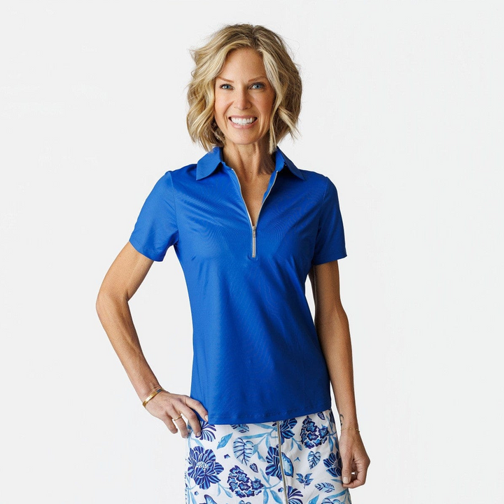 Cynthia Monaco Blue Short Sleeved Polo
