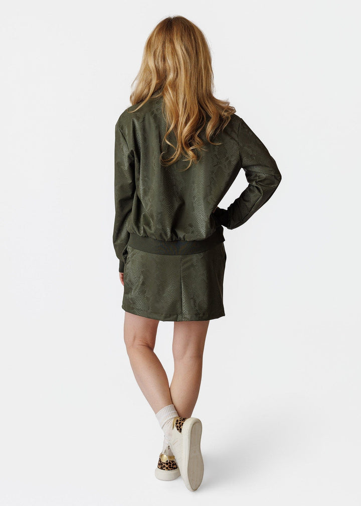 Aurora Olive Embossed Snake Skort