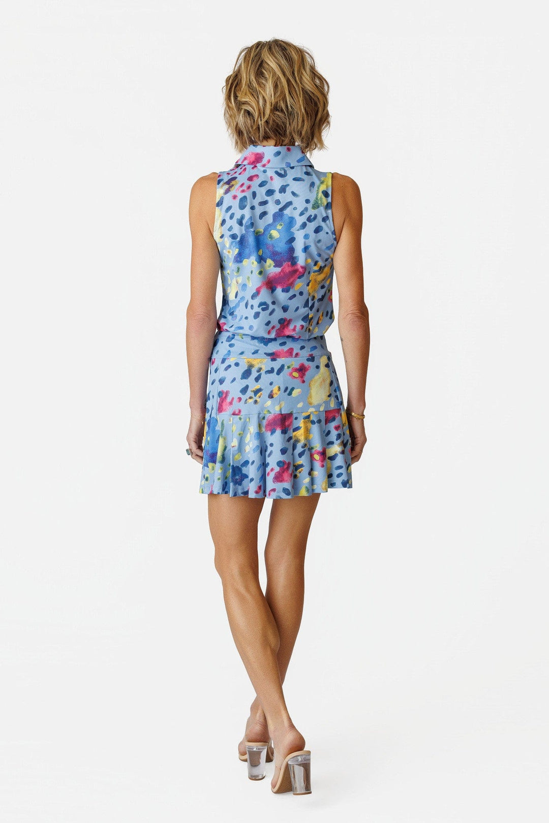 Madi Amalfi Blue Sleeveless Polo