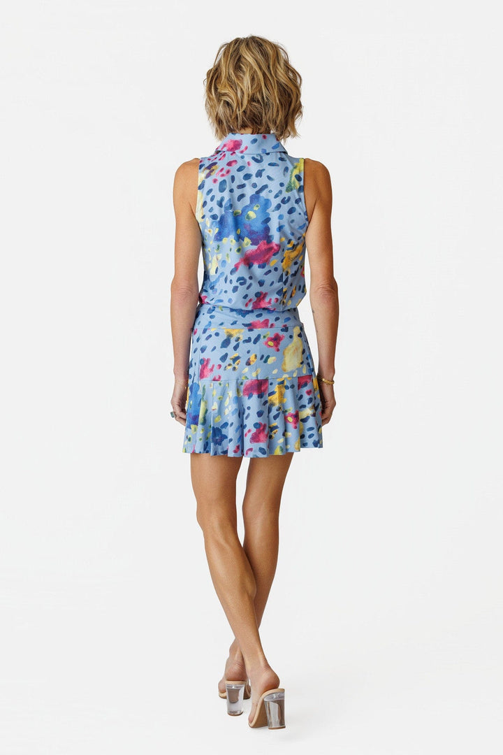 Madi Amalfi Blue Sleeveless Polo