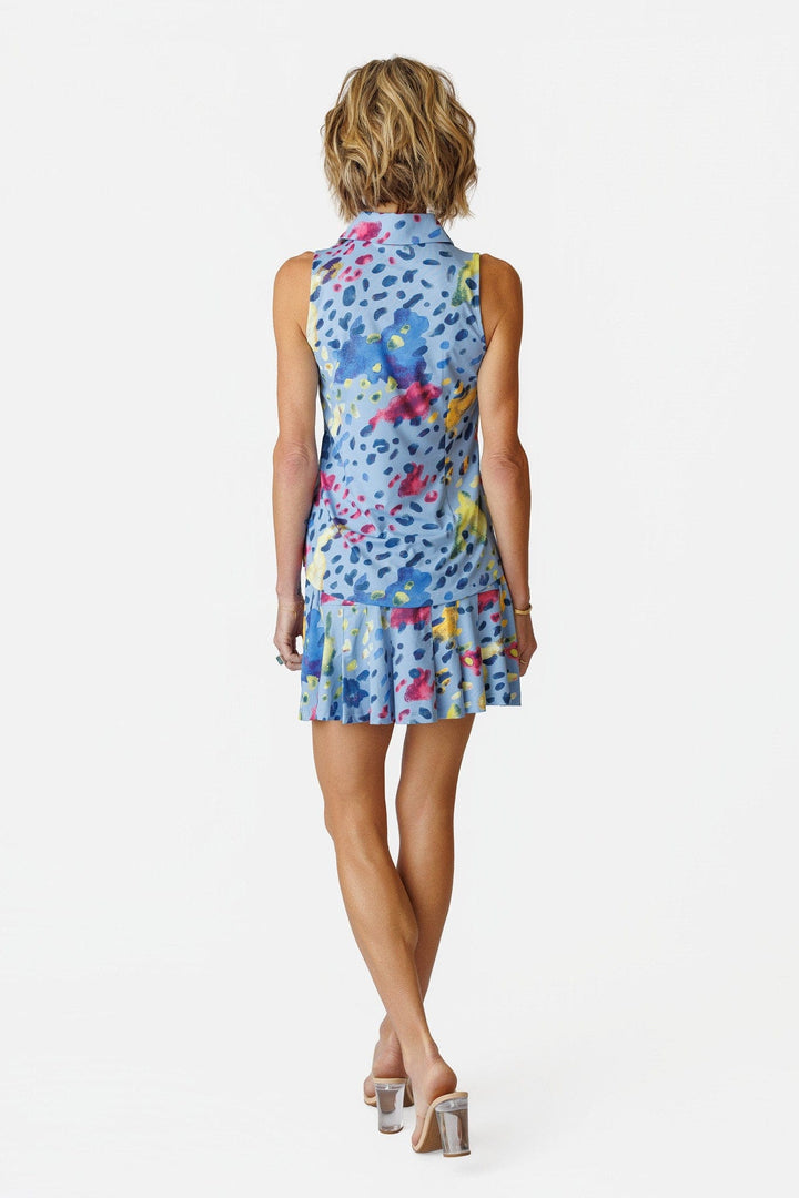Madi Amalfi Blue Sleeveless Polo