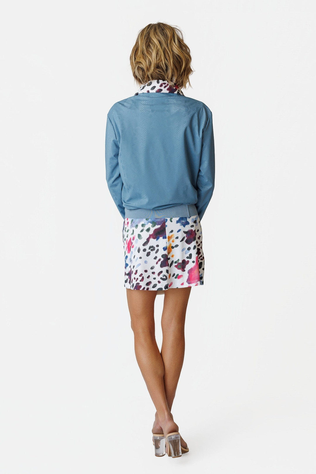 Danni Slate Embossed Bomber Jacket