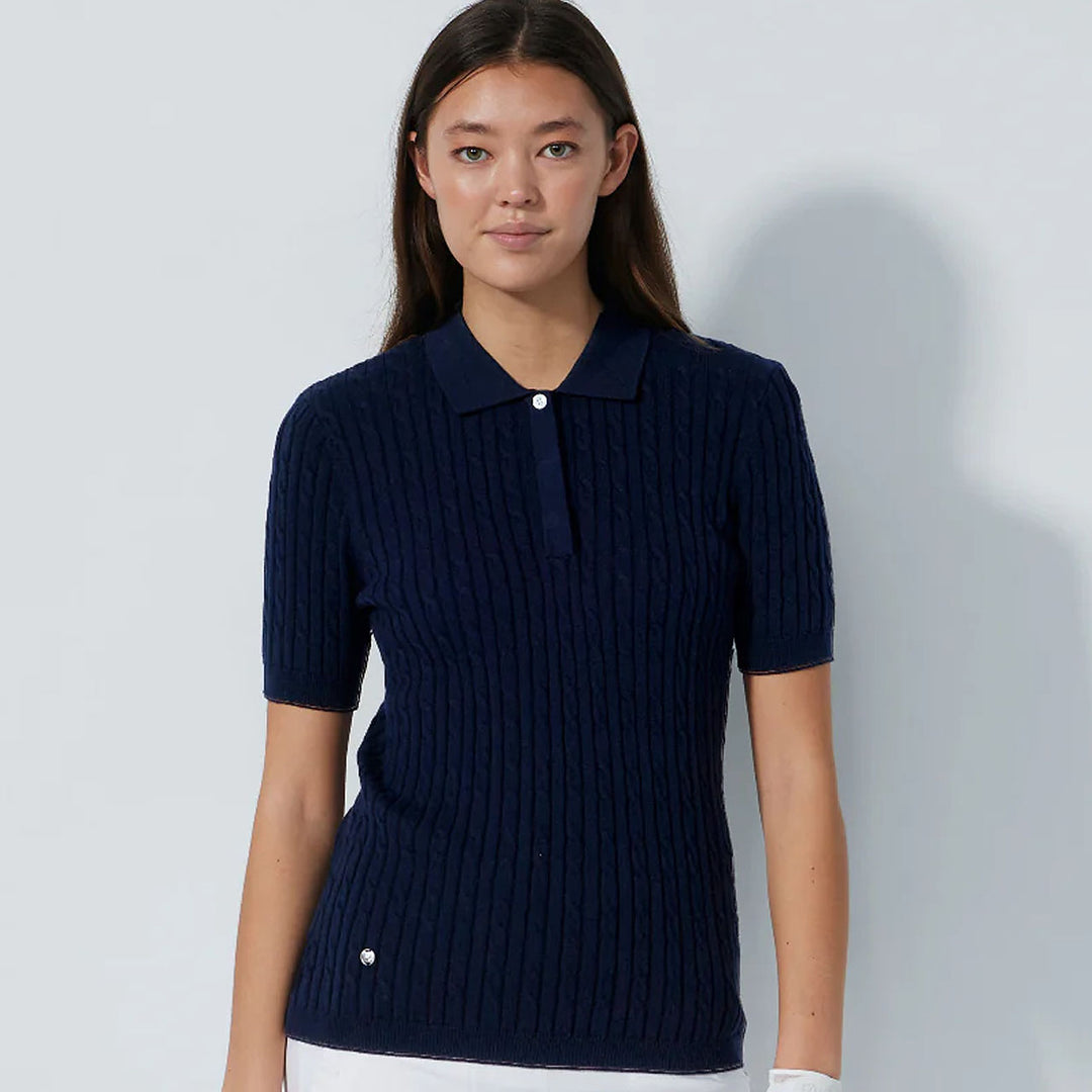 Daily Sports Madelene Cable Knit Short Sleeve Polo [PS26]