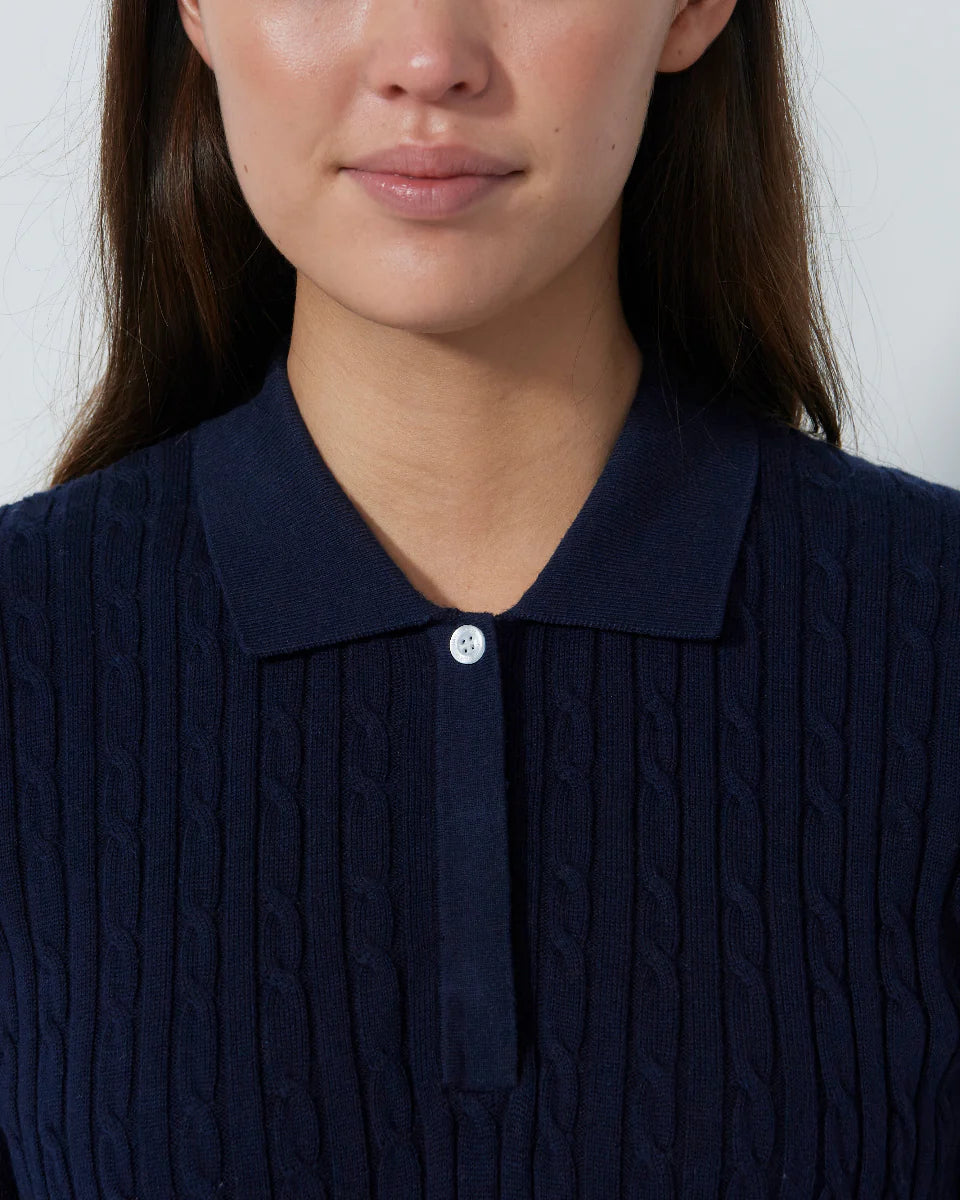 Daily Sports Madelene Cable Knit Short Sleeve Polo [PS26]