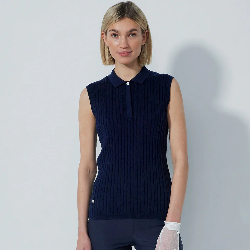 Daily Sports Madelene Cable Knit Sleeveless Polo [PS26]