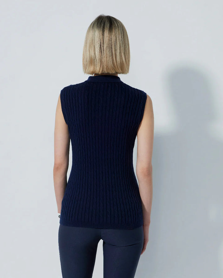 Daily Sports Madelene Cable Knit Sleeveless Polo [PS26]