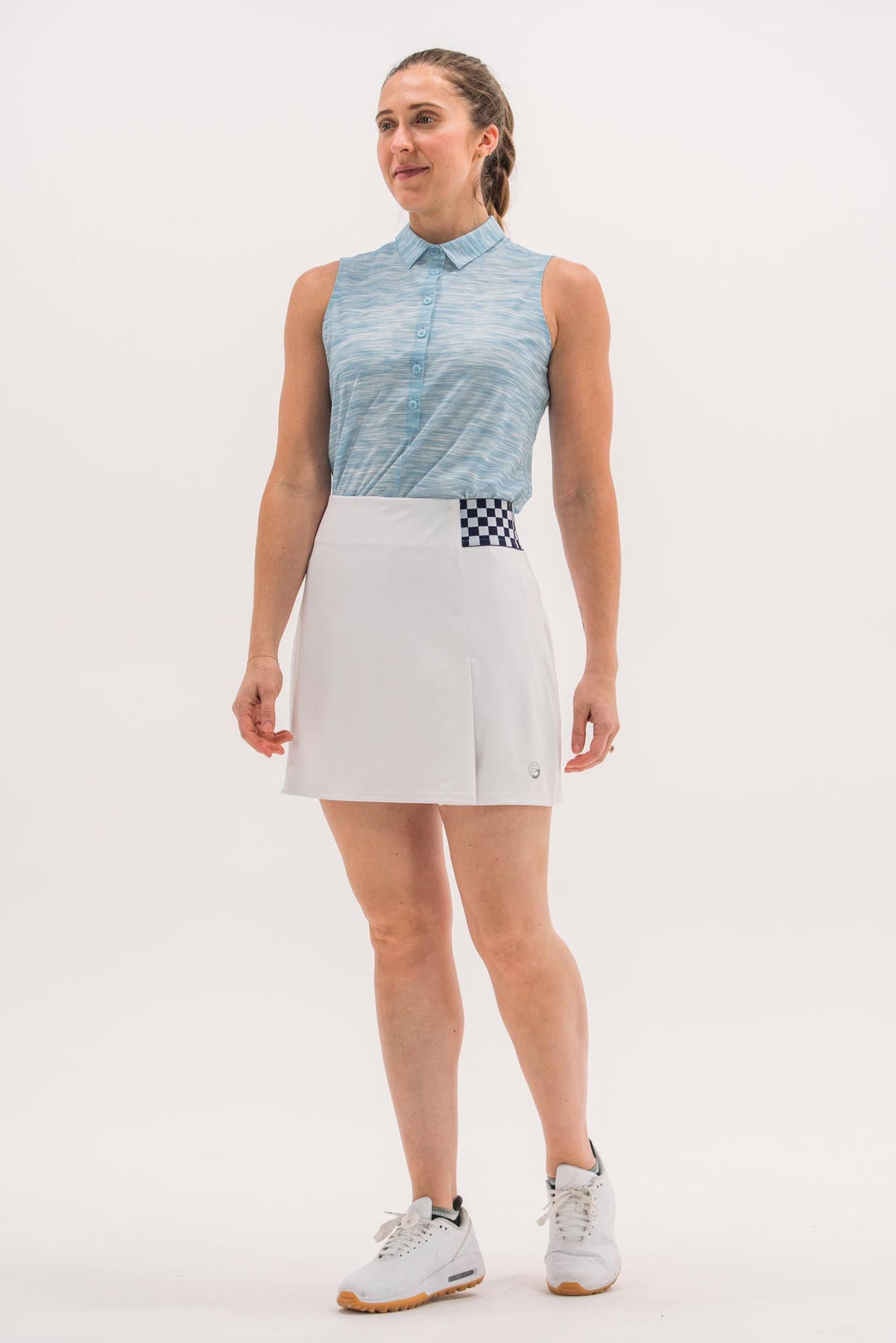 Foray Golf White Elastic Waistband Skort