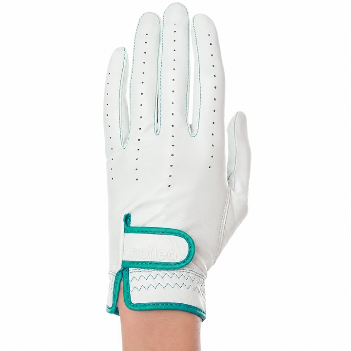 Premium Leather White Elongated Golf Gloves