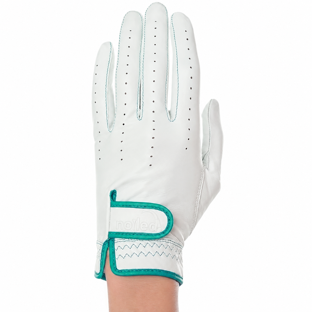 Premium Leather White Elongated Golf Gloves